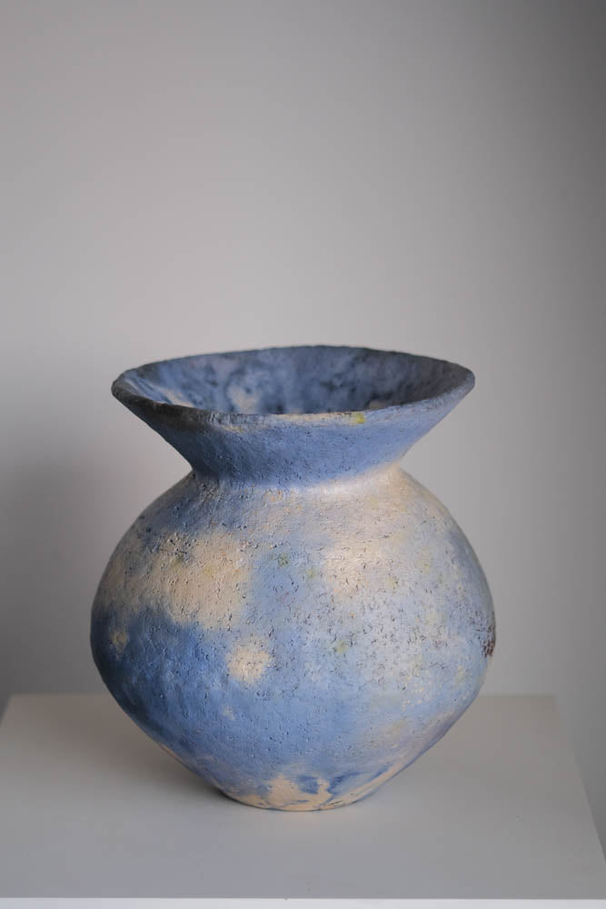 Pit-Fired Ceramic Flared-Mouth Vessel by Chen Long – Contemporary Ceramic Art | EmberArte