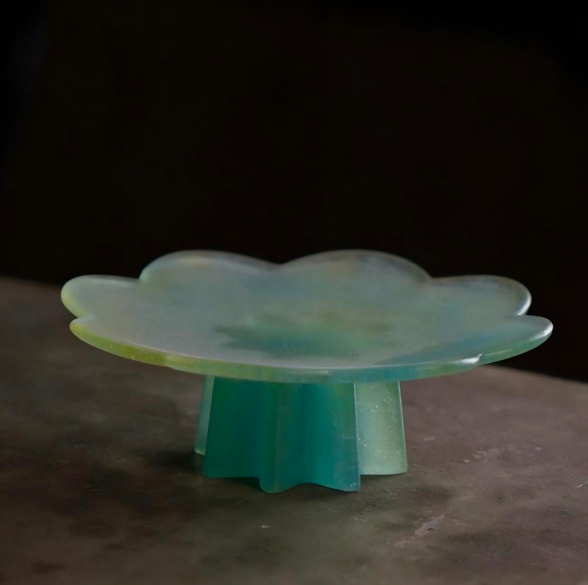 Liuli Floral Incense Tray by Wang Quan – Contemporary Glass Art | EmberArte