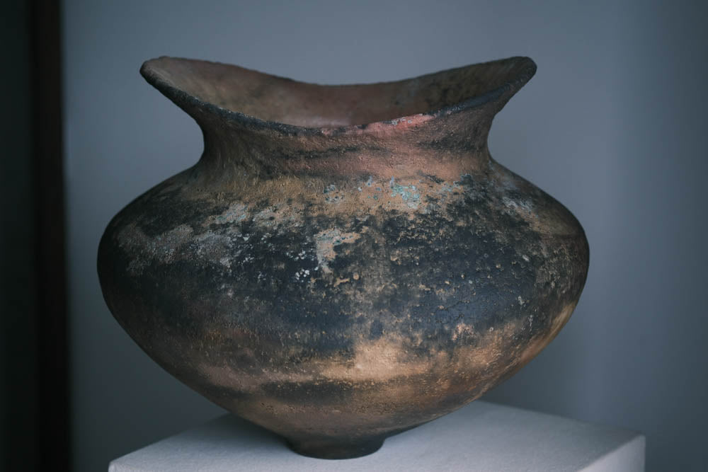 Pit-Fired Ceramic Flower Vessel by Chen Long – Contemporary Ceramic Art | EmberArte